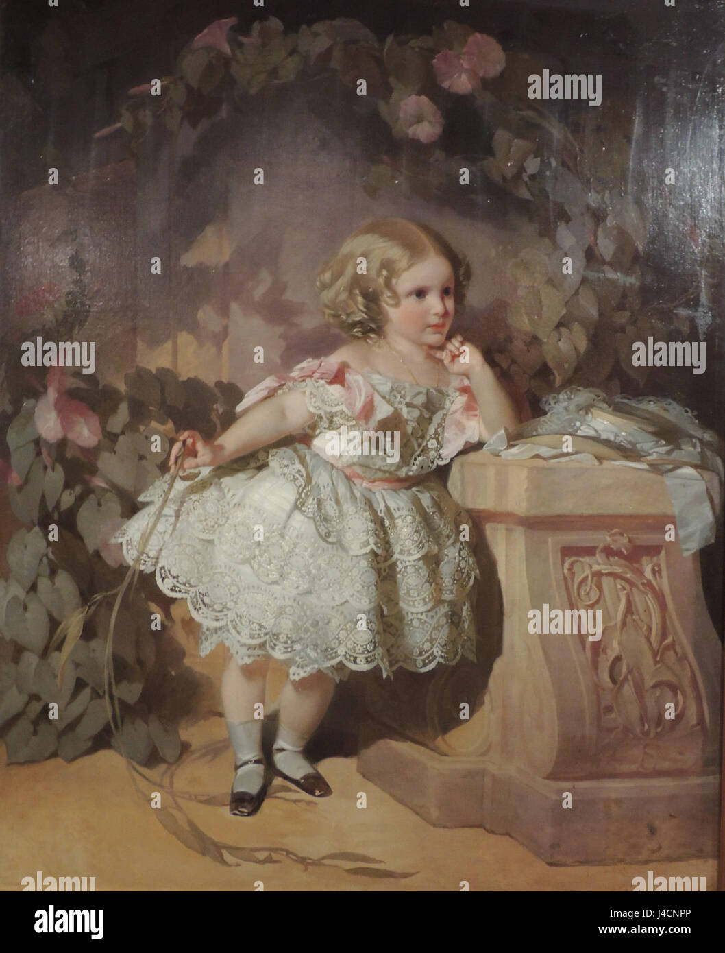 Porträt von unbekannten Mädchen (möglicherweise Z.A. Stroganova) von I. Makarov (1880er, GIM) Stockfoto