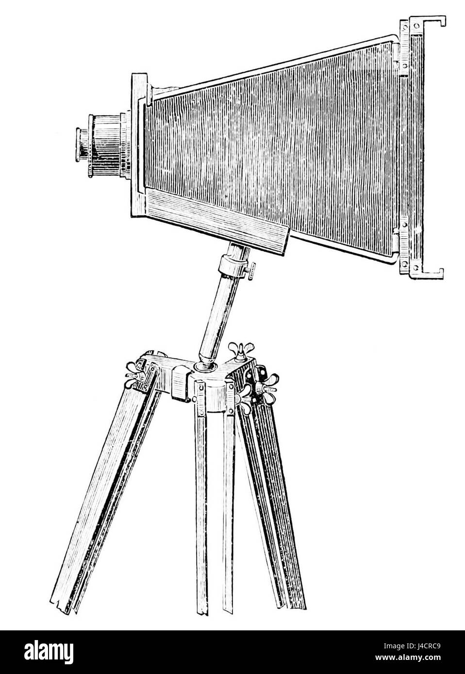 Dieser Titel bezieht sich auf einen artikel oder eine Publikation aus dem Popular Science Monthly (PSM), Ausgabe V13 D459, in dem eine neue Art von Kamera und fotografischem Verfahren diskutiert wird. Sie hebt technologische Fortschritte in der Fotografie hervor. Stockfoto