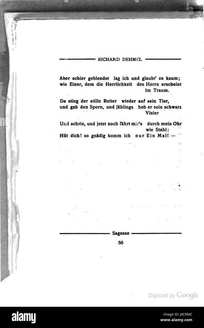 Paul Verlaine Mirakel Richard Dehmel2 Stockfoto