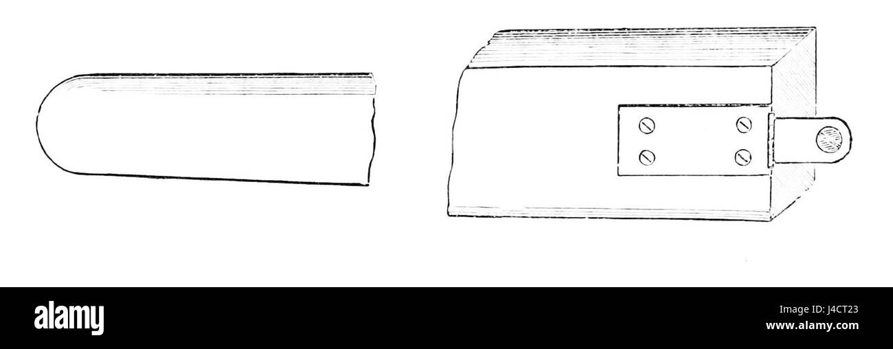 Dieser Artikel ist ein Mikroskop-Stützarm aus dem 8. Band von PSM (Popular Science Monthly), der die frühe Entwicklung wissenschaftlicher Werkzeuge für Laborarbeiten darstellt. Stockfoto