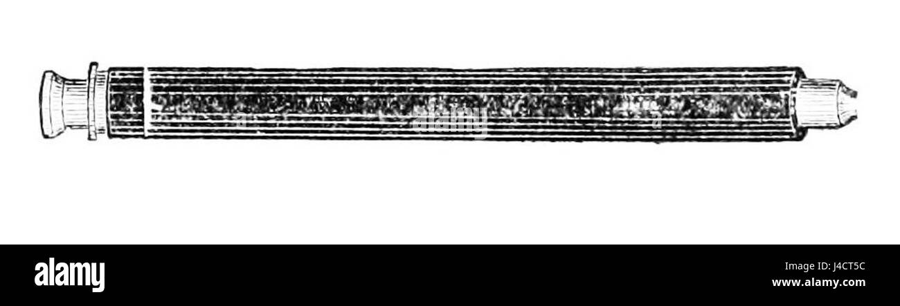 Das PSM V08 D110-Bild zeigt eine frühe Mikroskopröhre, ein entscheidendes Werkzeug für die Entwicklung moderner Wissenschaft. Dieses frühe wissenschaftliche Instrument spielte eine wichtige Rolle bei Fortschritten in Biologie, Chemie und anderen wissenschaftlichen Bereichen. Stockfoto