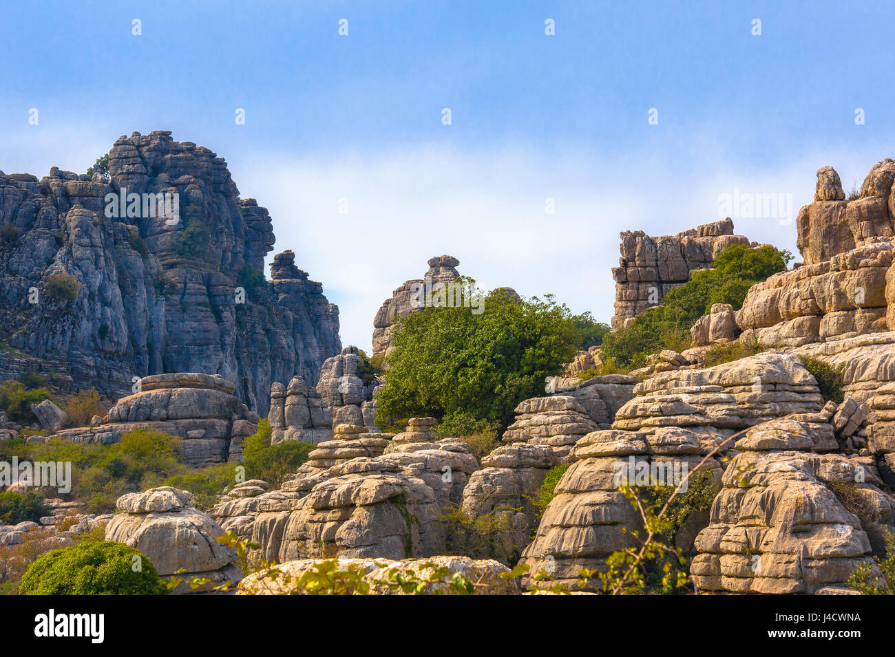 Bergkette der Natur behalten El Torcal de Antequera, Provinz Málaga, Andalusien, Spanien Stockfoto
