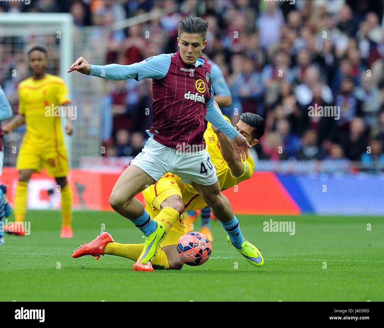 JACK GREALISH ASTON Villa ich ASTON VILLA V LIVERPOOL WEMBLEY Stadion LONDON ENGLAND 19. April 2015 Stockfoto