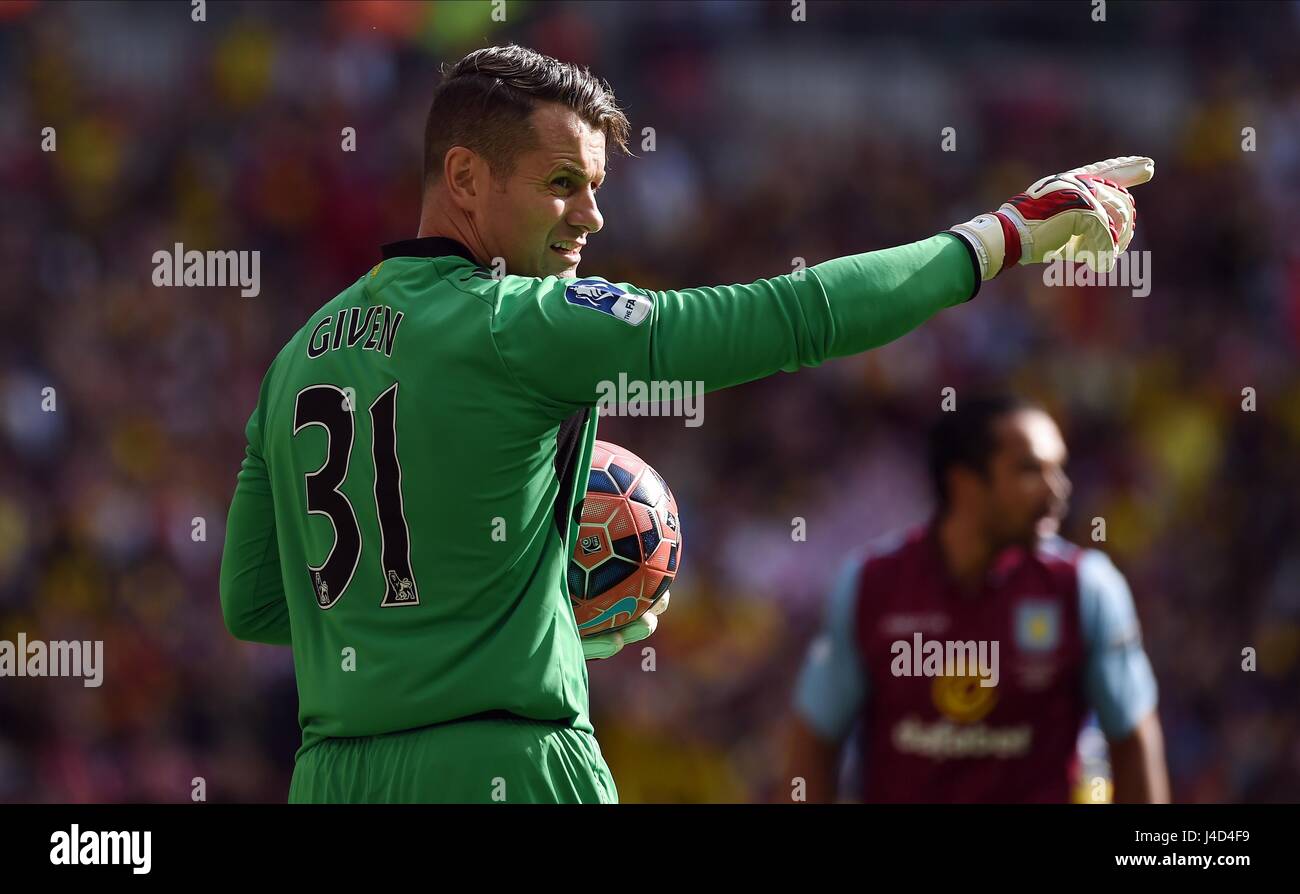 ASTON VILLA Torwart SHAY GI ARSENAL V ASTON VILLA WEMBLEY Stadion LONDON ENGLAND 30. Mai 2015 Stockfoto