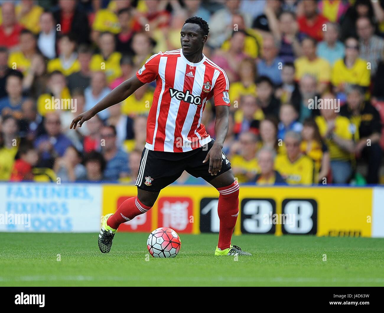 VICTOR WANYAMA von SOUTHAMPTON WATFORD V SOUTHAMPTON VICARAGE ROAD Stadion WATFORD ENGLAND 23. August 2015 Stockfoto