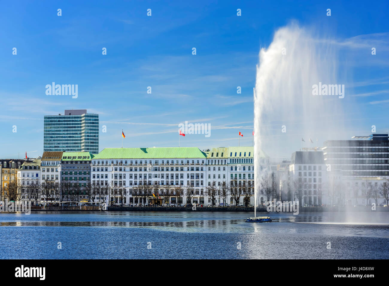 Hotel Fairmont vier Jahreszeiten in der Binnenalster in Hamburg, Deutschland, Europa, Hotel Fairmont Vier Jahreszeiten eine der Binnenalster in Hamburg, Deuts Stockfoto