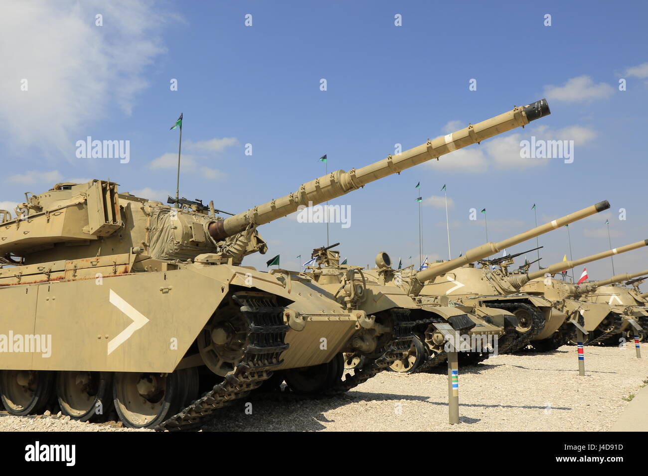 Israel, Panzer auf dem Display auf der Armored Corps Gedenkstätte und Museum in Latrun Stockfoto