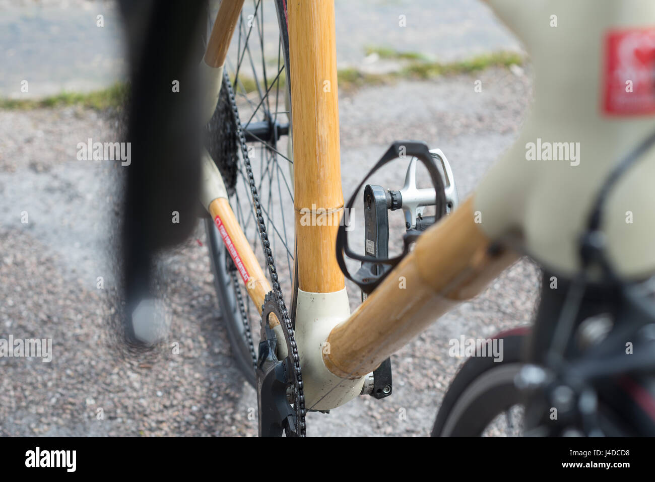 Bambus Fahrrad Stockfoto