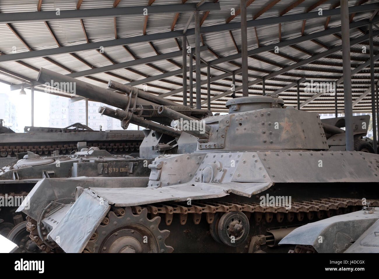 Panzer im Militärmuseum der chinesischen Volksrevolution in Peking, China, 25. Februar 2016. Stockfoto