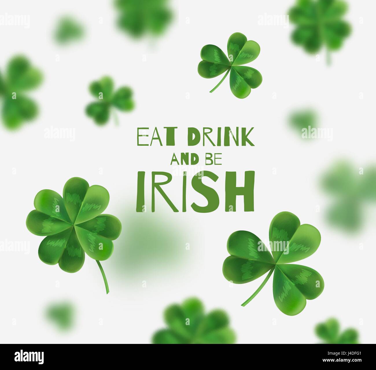 Vektor-Illustration am St. Patricks Day. Von 3D-Effekt. Es gibt Platz für Text. Essen trinken und sein irischer Stock Vektor