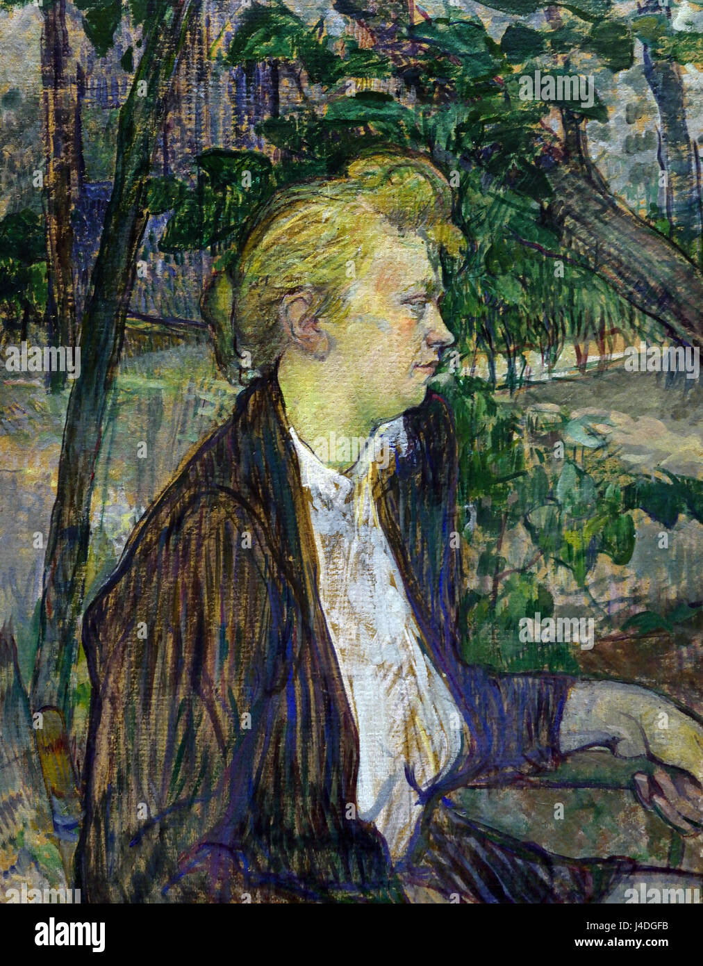 Frau sitzt in einem Garten 1891 Henri de Toulouse-Lautrec 1864-1901 Frankreich Französisch Stockfoto