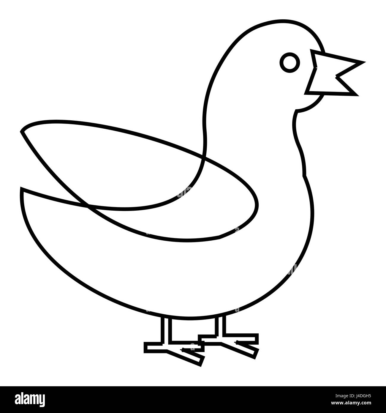 Ente-Symbol, Umriss-Stil Stock Vektor