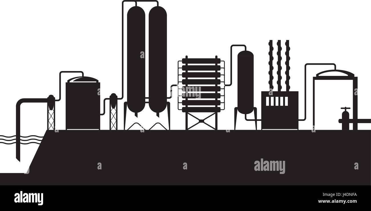 Meerwasser-Entsalzungsanlage - Vektor-illustration Stock Vektor