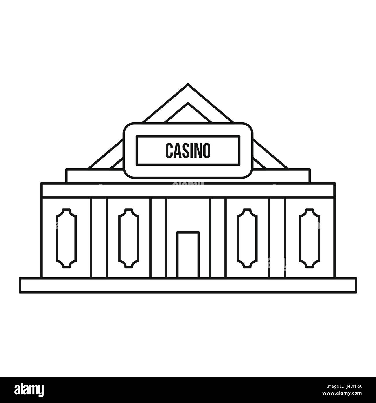Casino-Symbol, Umriss-Stil Stock Vektor