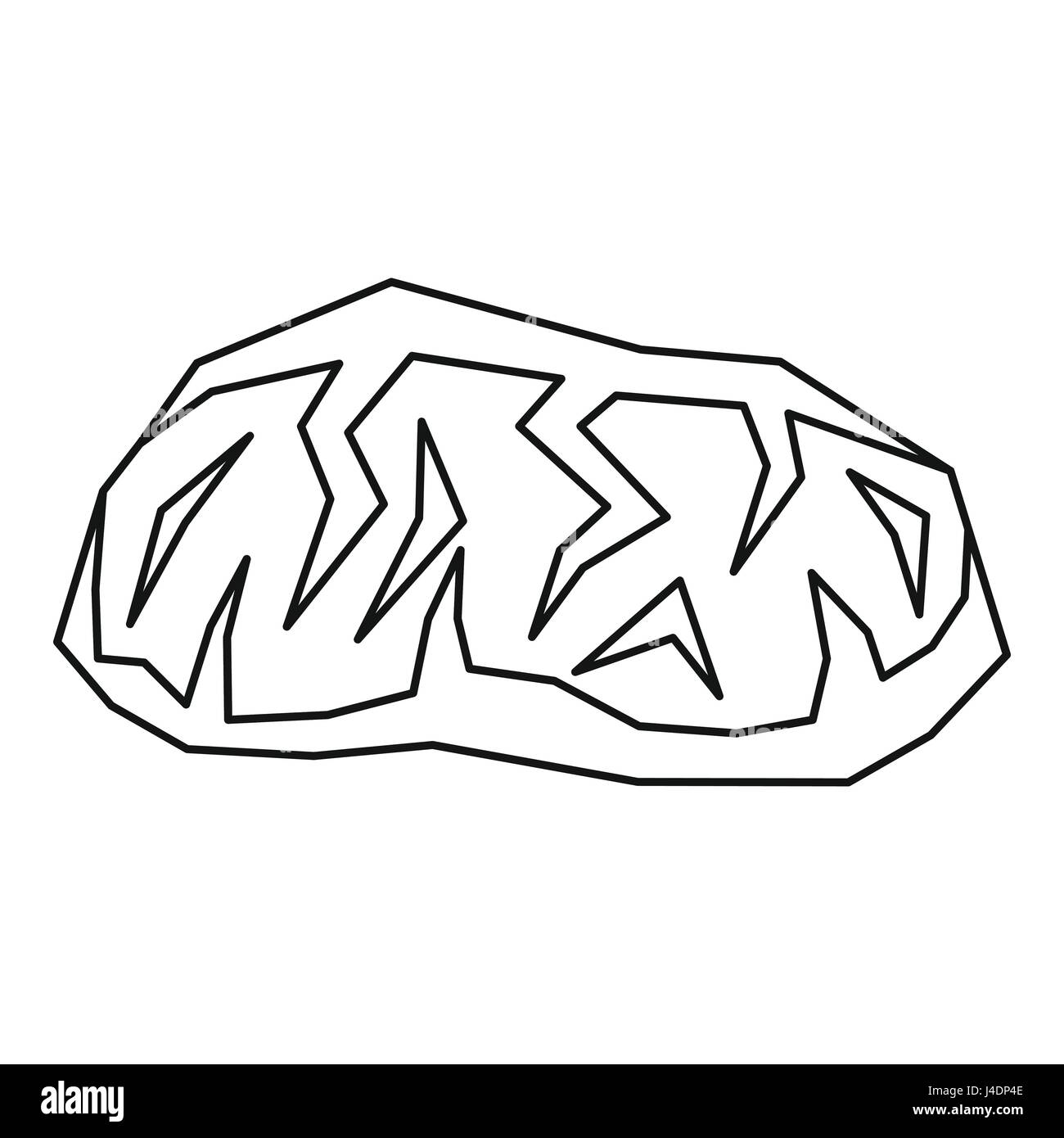 Gold-Bergbau-Symbol, Umriss-Stil Stock Vektor