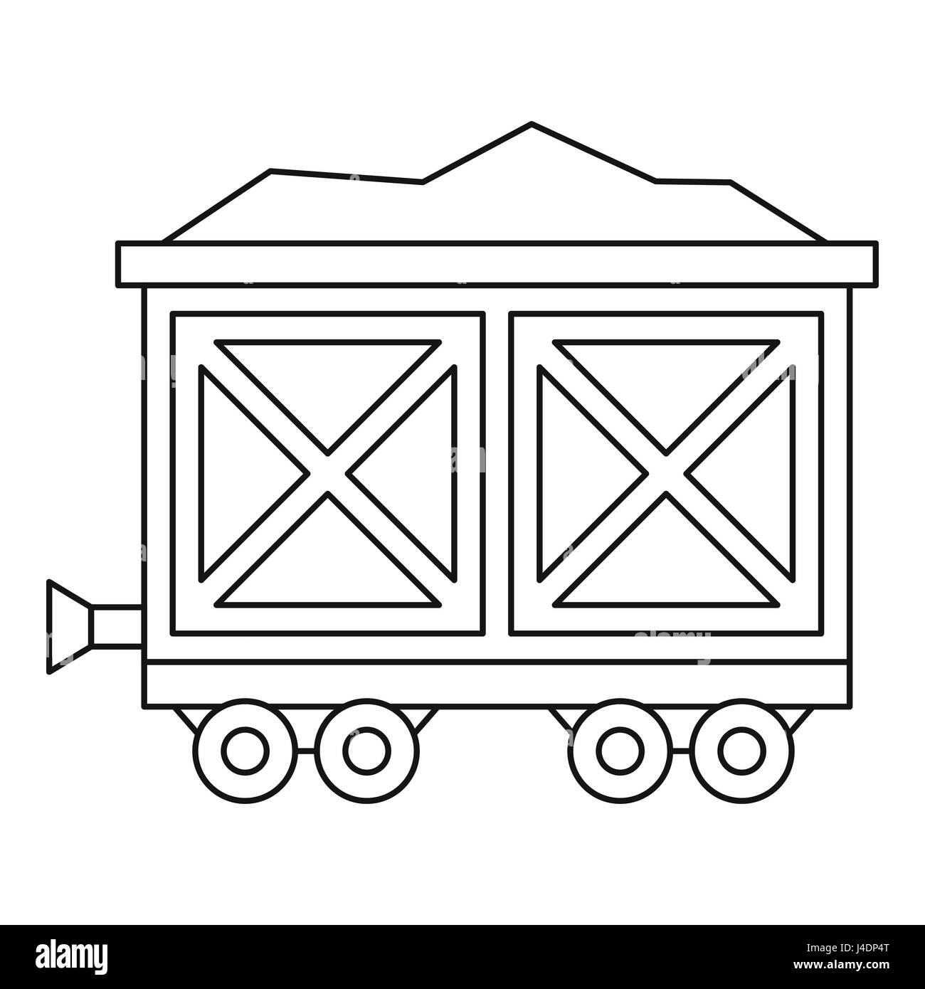 Warenkorb auf Rädern mit gold Symbol, Umriss-Stil Stock Vektor