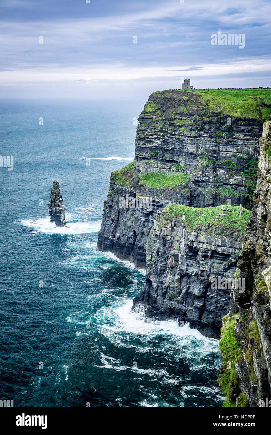 Spektakuläre Klippen von Moher an der atlantischen Küste von Irland Stockfoto