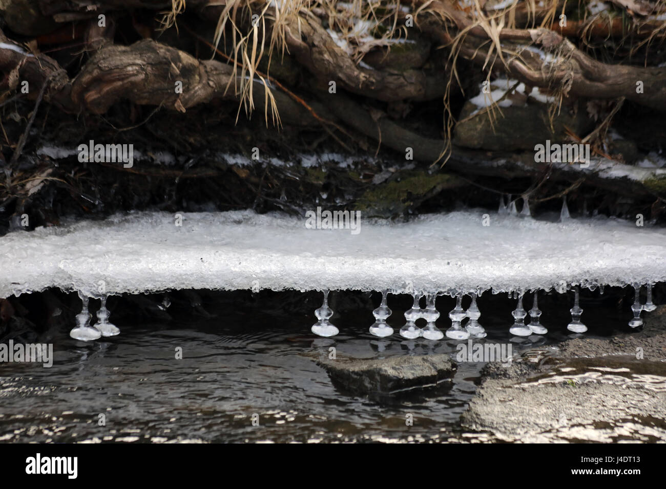 Eis auf dem Fluss Stockfoto