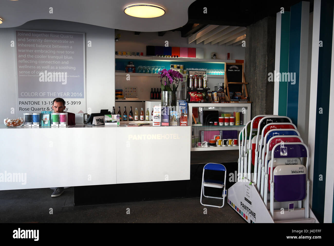 Pantone Hotel in Brüssel ist ein Farbe unter dem Motto Boutiquehotel, basierend auf der entsprechenden Pantone-Farbsystem. Stockfoto