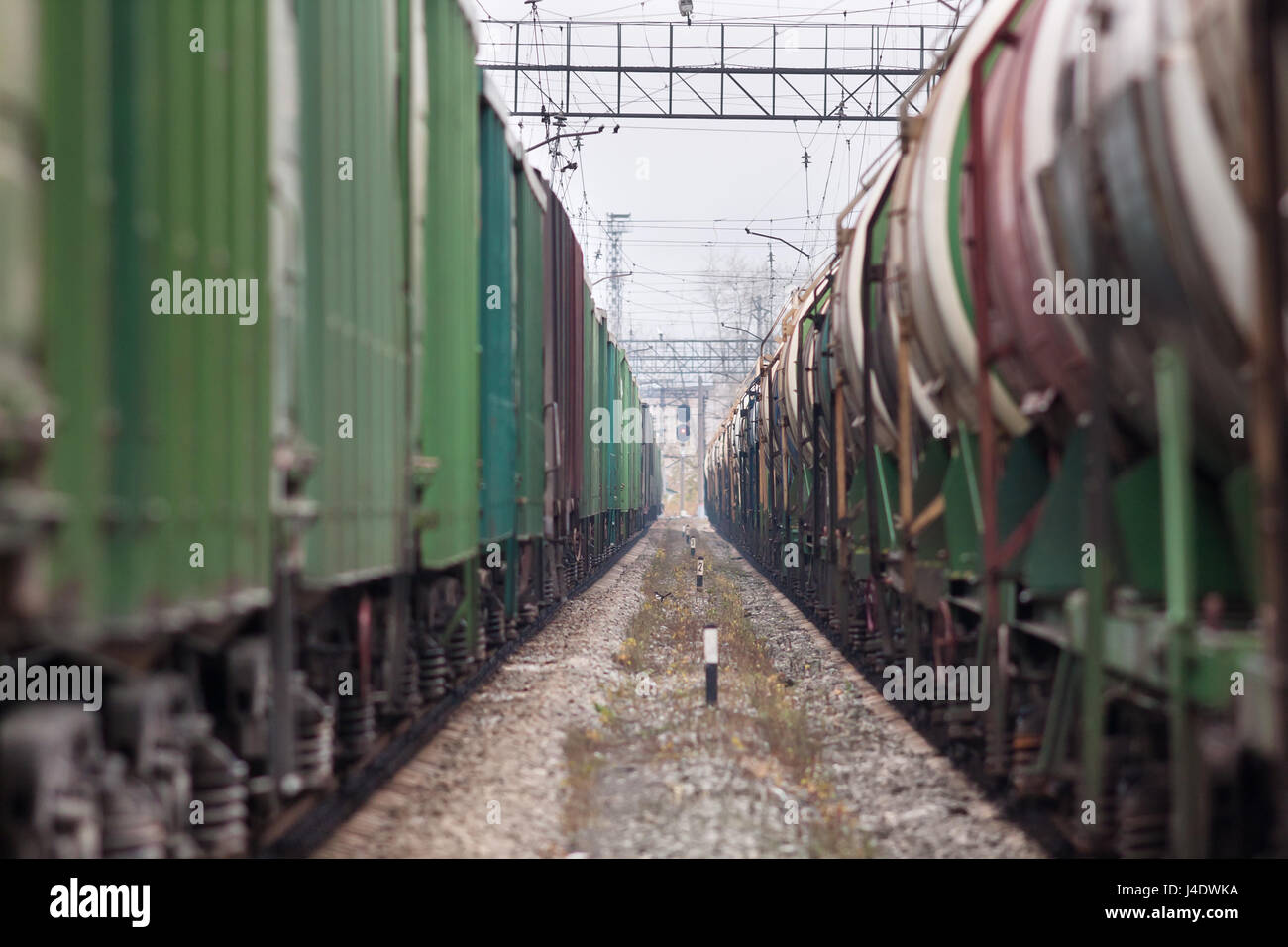 Güterzüge im Bahnhof (selektiven Fokus verwendet) Stockfoto