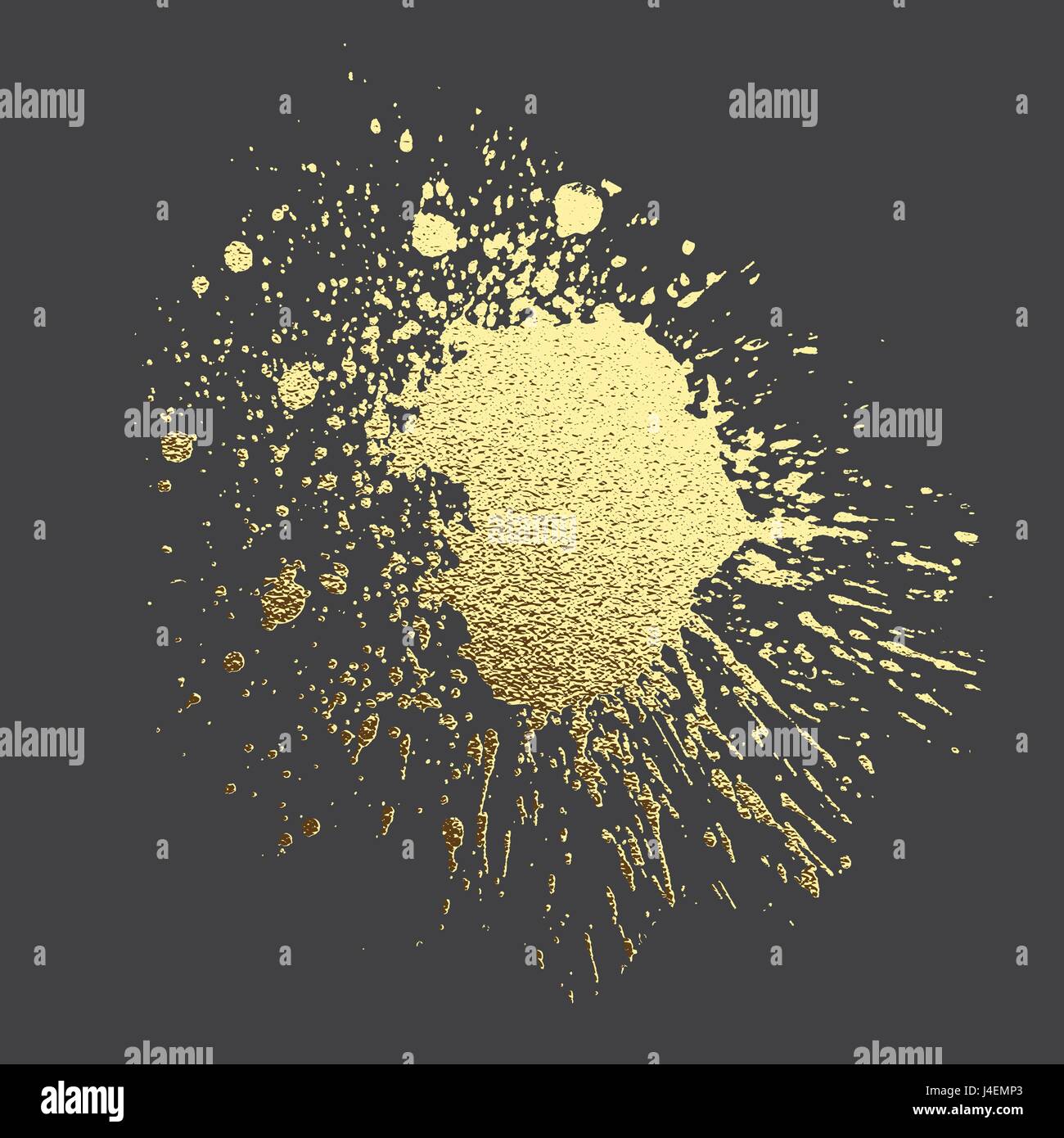 Gold Acrylfarbe auf dem schwarzen Hintergrund. Vektor-illustration Stock Vektor