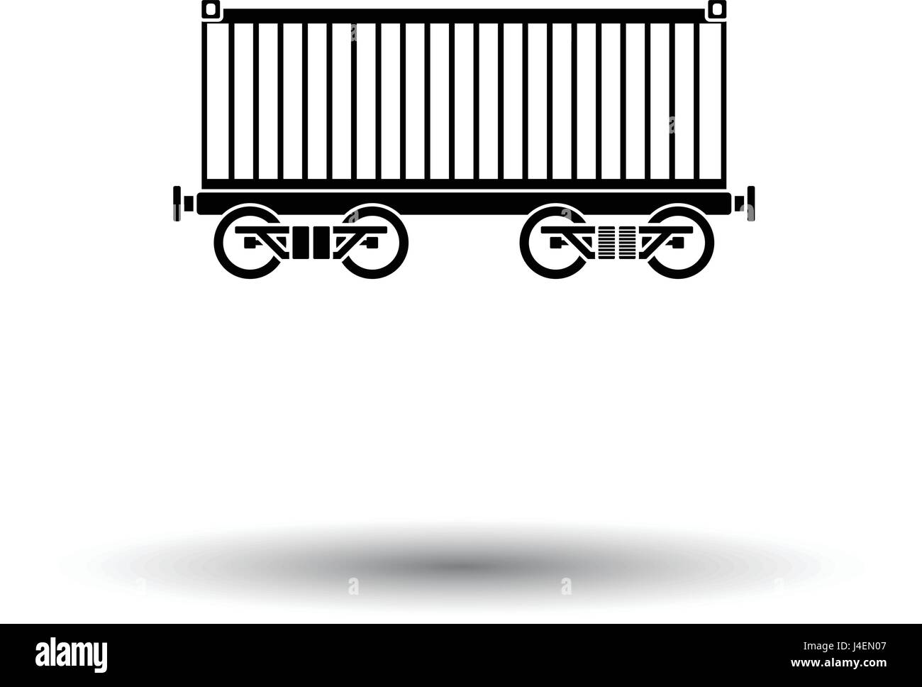Eisenbahn Cargo Container Symbol. Weißen Hintergrund mit Schatten Design. Vektor-Illustration. Stock Vektor