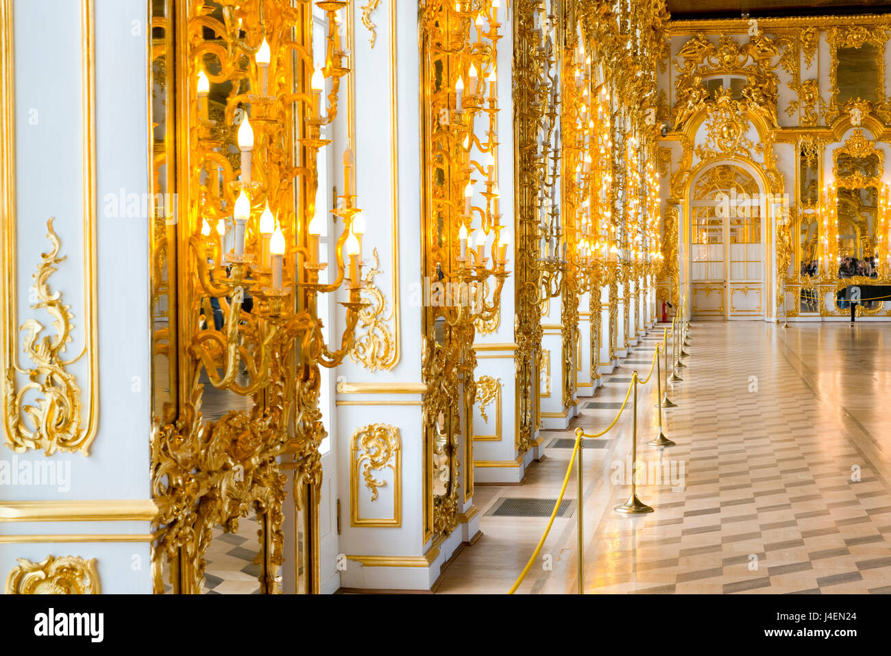 Der Ballsaal, Katharinenpalast, UNESCO World Heritage Site, Puschkin, in der Nähe von St. Petersburg, Russland, Europa Stockfoto