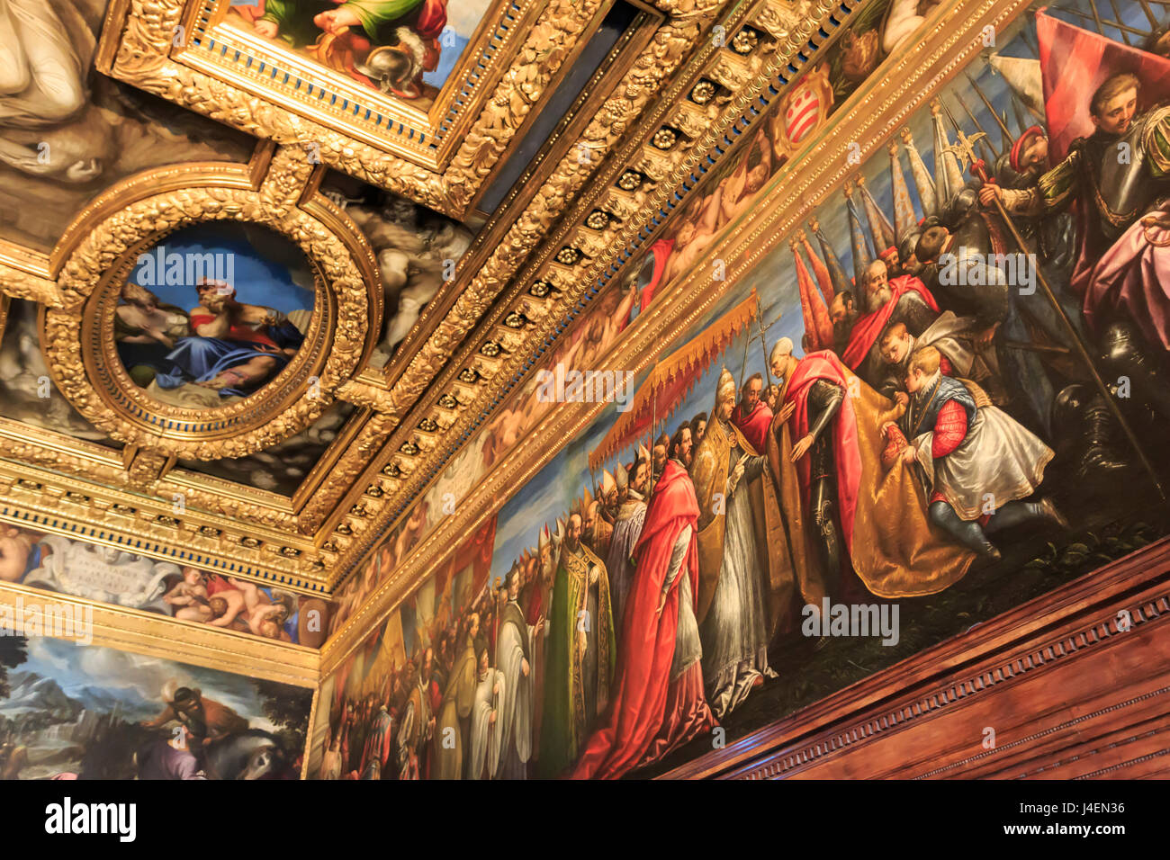 Die Kammer des Rates der zehn, Palazzo Ducale (Dogenpalast), Venedig, UNESCO World Heritage Site, Veneto, Italien, Europa Stockfoto