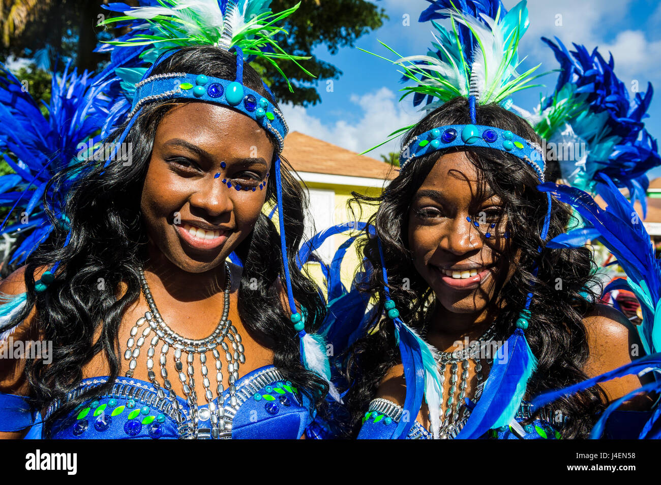 Karneval in Montserrat, britisches Überseegebiet, West Indies, Karibik, Mittelamerika Stockfoto