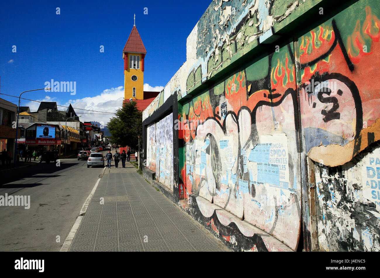 Straßenszene in Ushuaia, Feuerland, Argentinien, Südamerika Stockfoto
