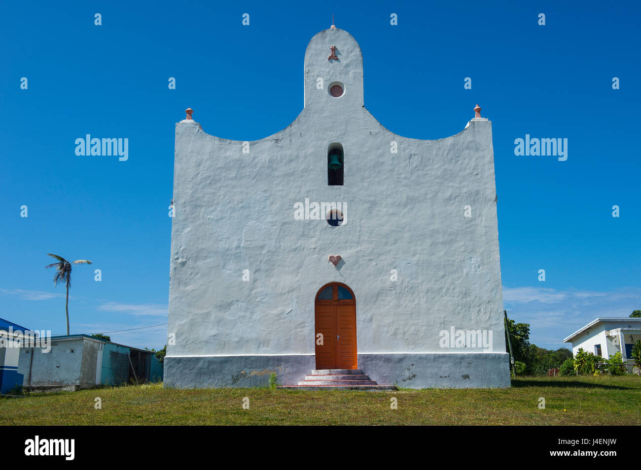 Ungewöhnlichen christlichen Kirche, Ouvea, Loyalty Islands, Neukaledonien, Pazifik Stockfoto
