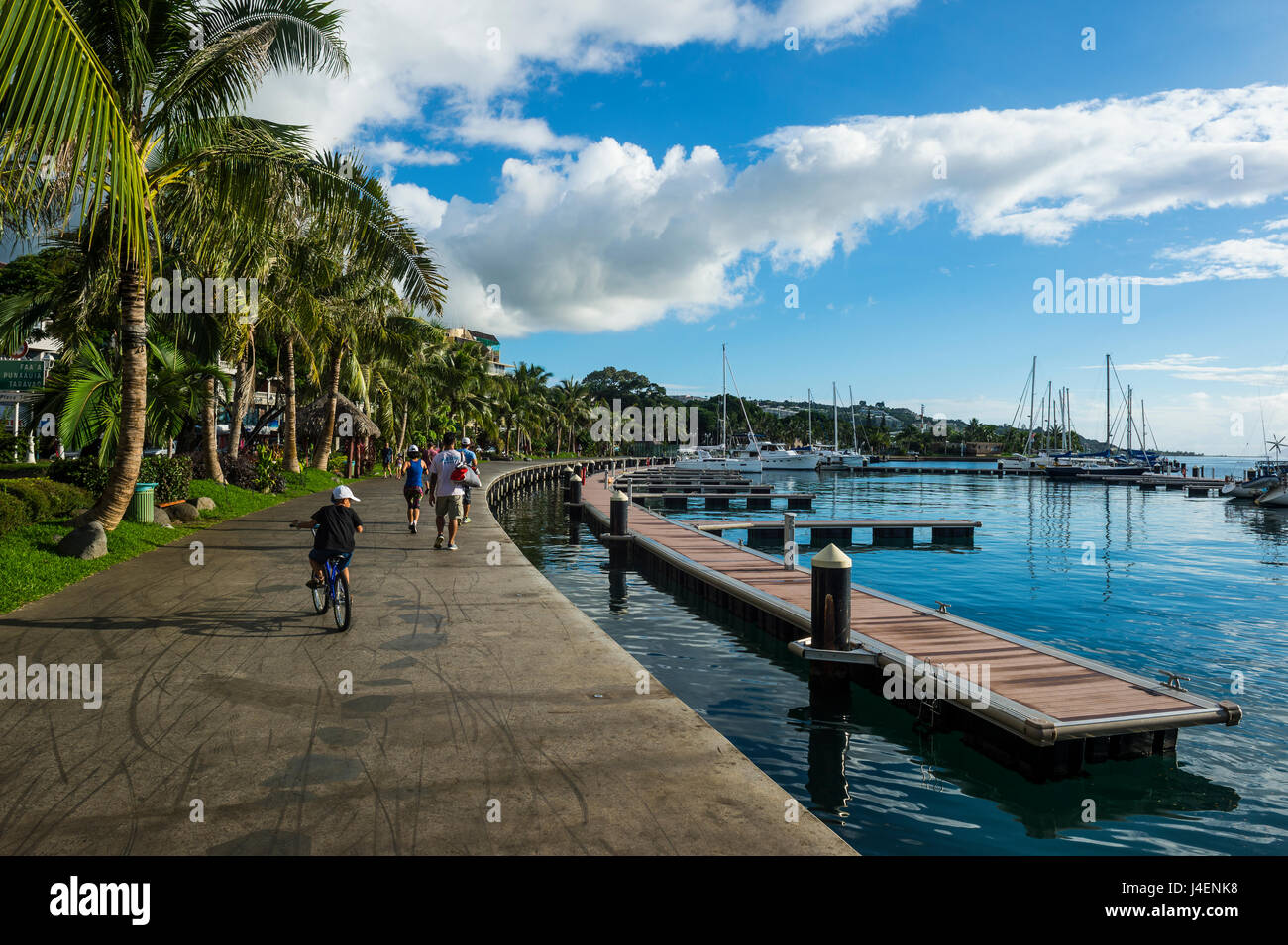 Uferpromenade von Tahiti, Gesellschaftsinseln, Französisch-Polynesien, Pazifik Stockfoto