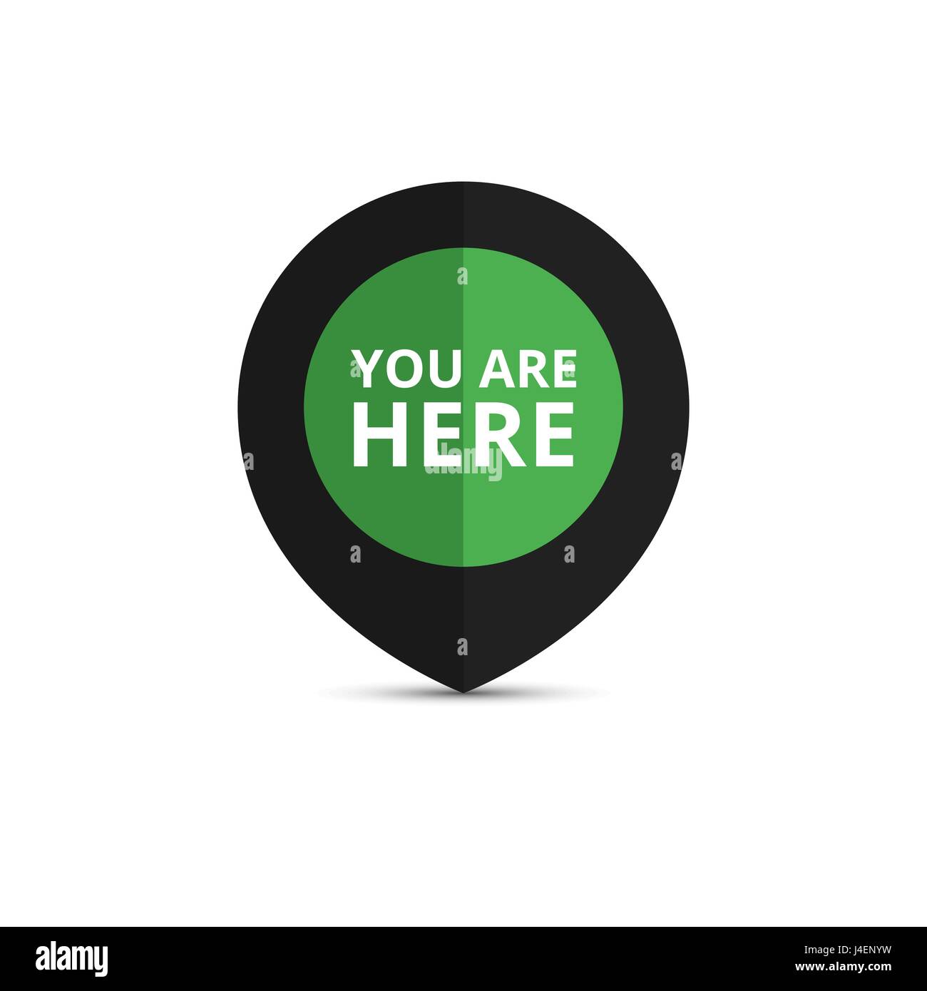 Kartenzeiger mit dem Standort-Zeichen. Du bist hier Zeichen. Stock Vektor