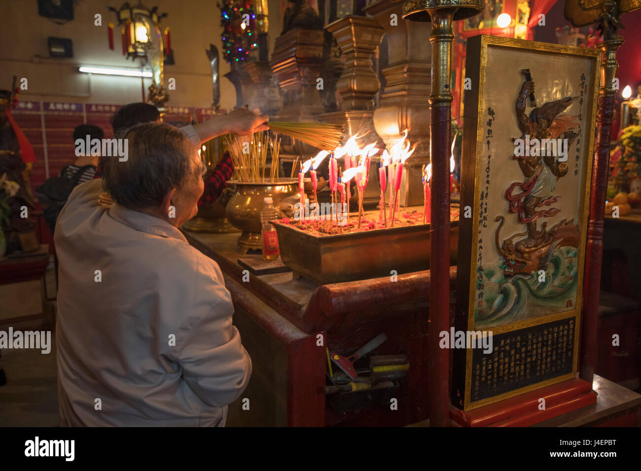 Man Mo Tempel, Sheung Wan, Hong Kong Island, Hongkong, China, Asien Stockfoto