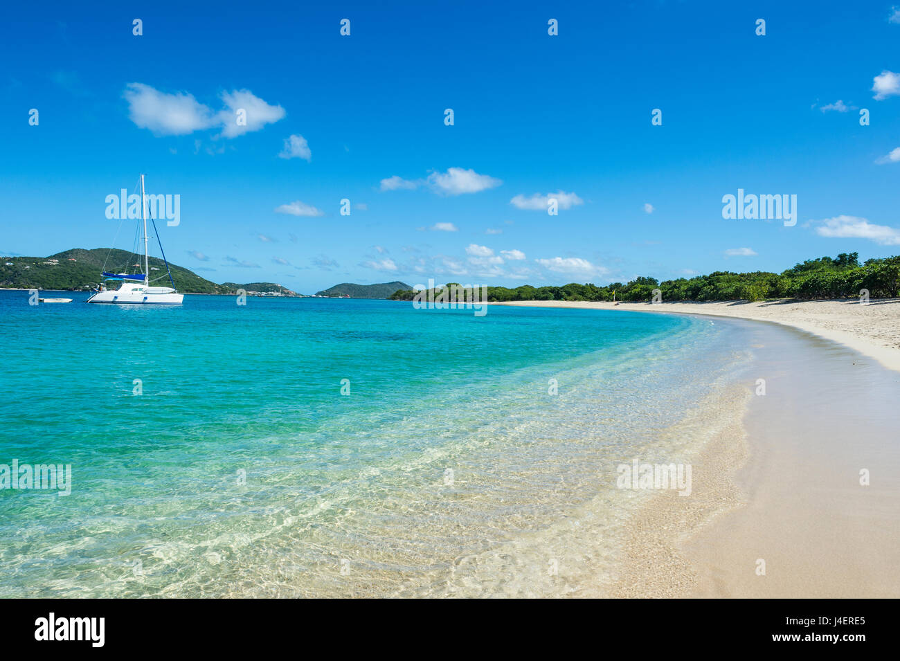 Lange Strandbucht, Beef Island, Tortola, British Virgin Islands, West Indies, Karibik, Mittelamerika Stockfoto