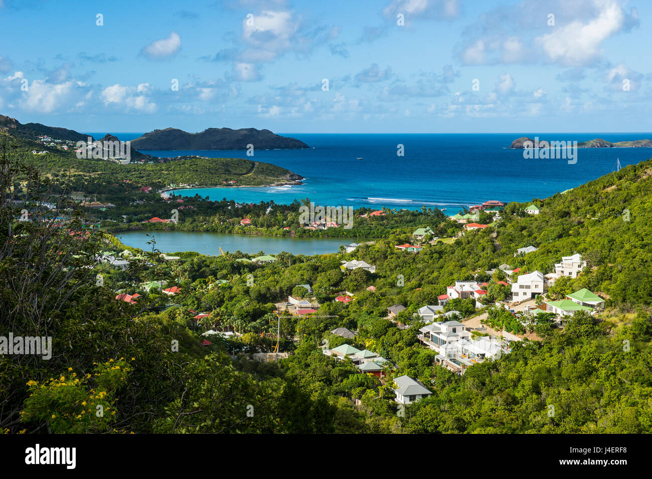 Blick über die Küste von St. Barth (Saint Barthelemy), kleine Antillen, West Indies, Karibik, Mittelamerika auf Stockfoto