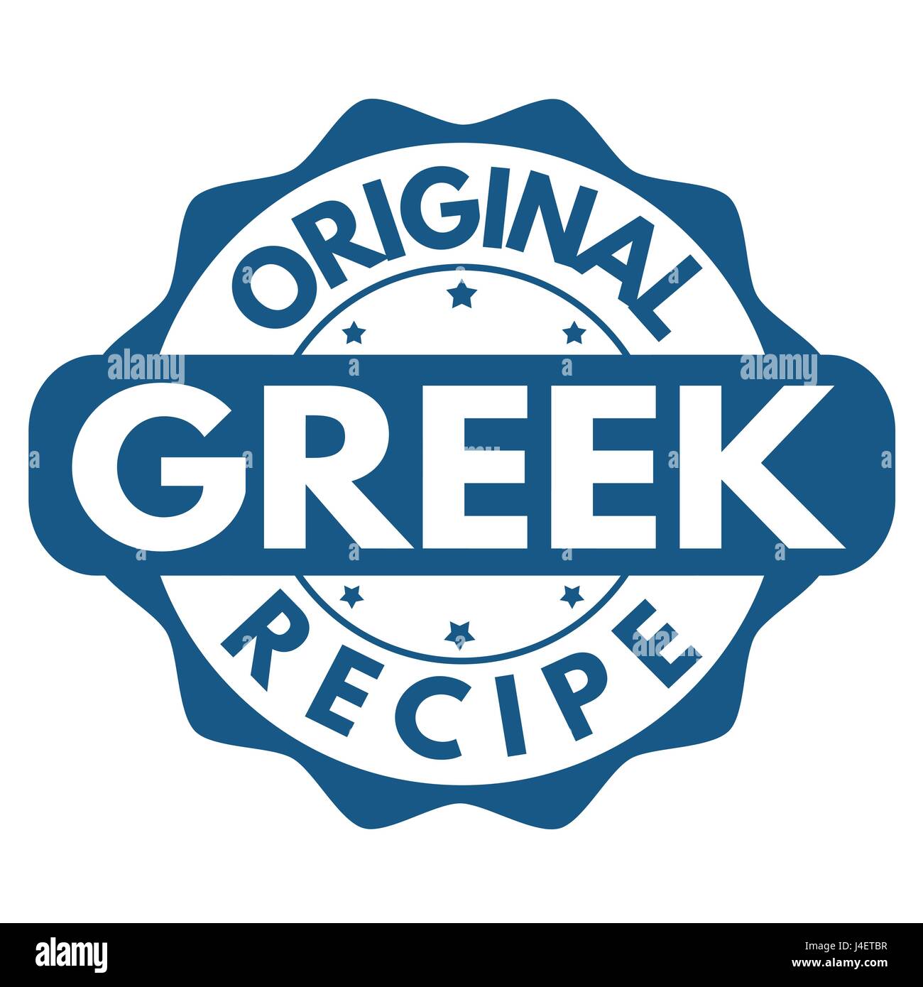 Original griechische Rezept Zeichen oder Stempel auf weißem Hintergrund, Vektor-illustration Stock Vektor