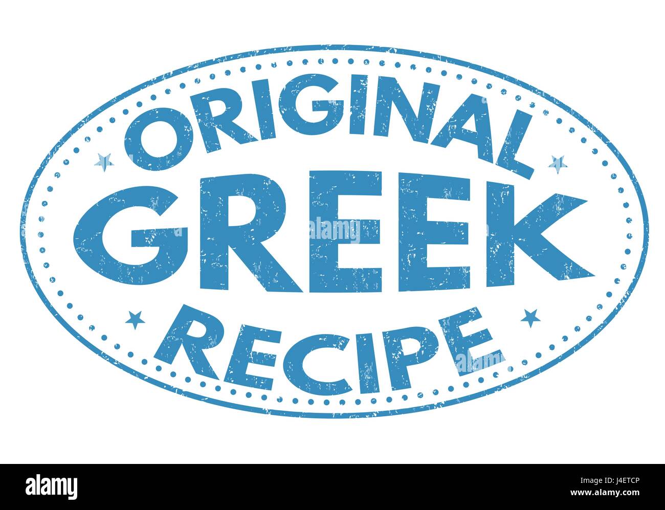 Original griechische Rezept Zeichen oder Stempel auf weißem Hintergrund, Vektor-illustration Stock Vektor