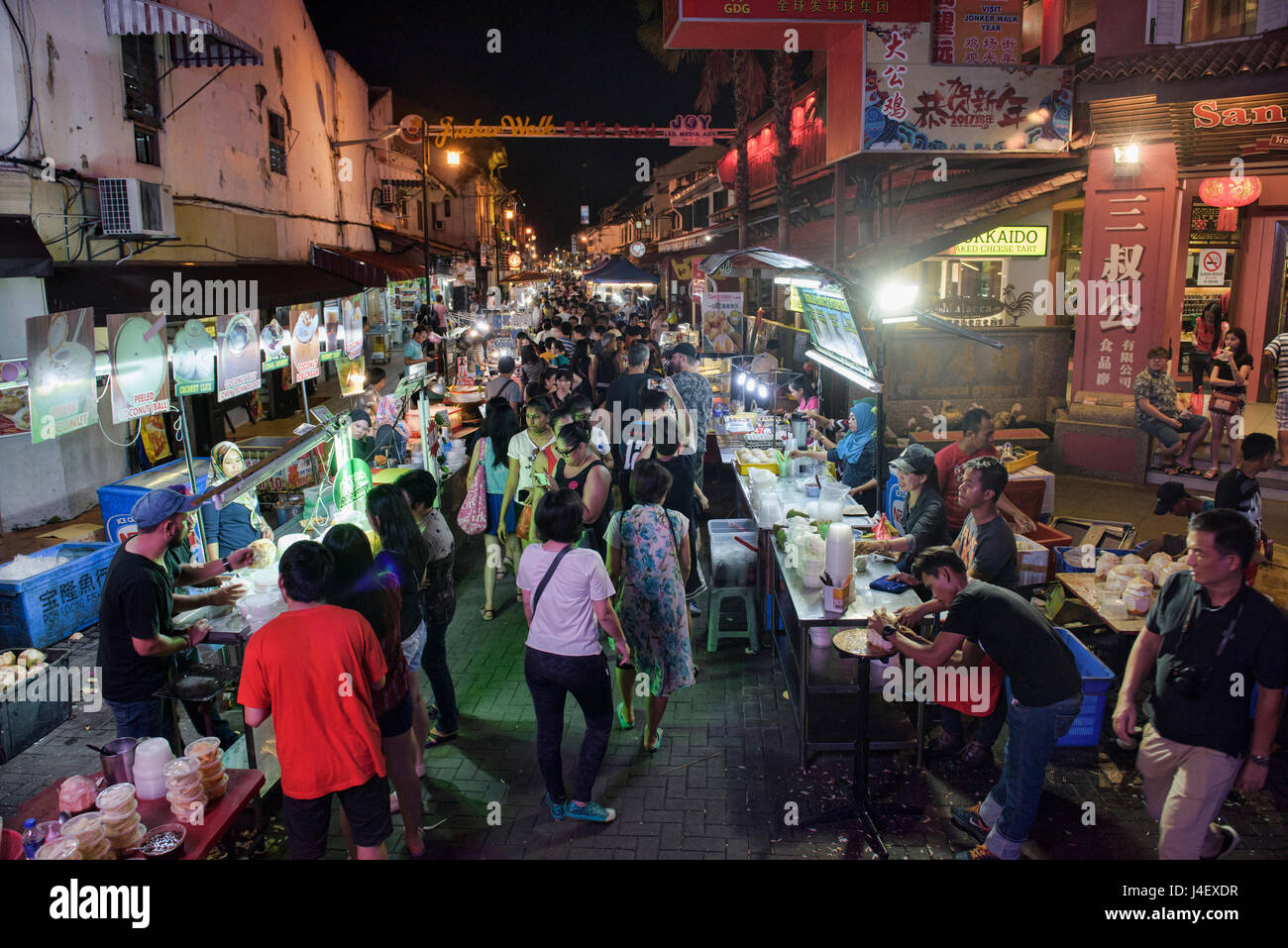 Jonker Walking Street Night Market, Malacca, Malaysia Stockfoto
