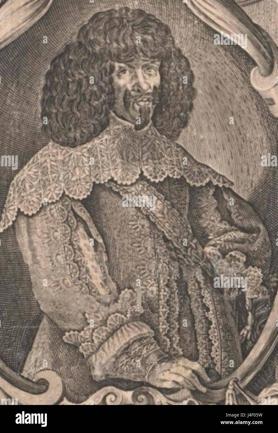 Johann Georg I. war Herzog von Sachsen-Eisenach, ein Titel des Kurfürstentums Sachsen im 17. Jahrhundert. Seine Herrschaft war geprägt von seiner Regierungsführung und seinem Beitrag zur sächsischen Entwicklung. Stockfoto