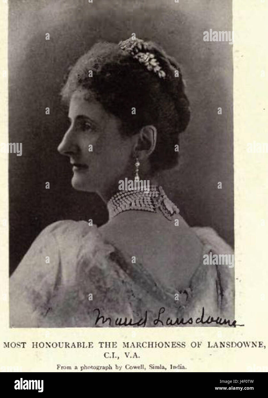 Lady Maud Evelyn Hamilton Marquise von Lansdowne Cowell Simla Indien Stockfoto