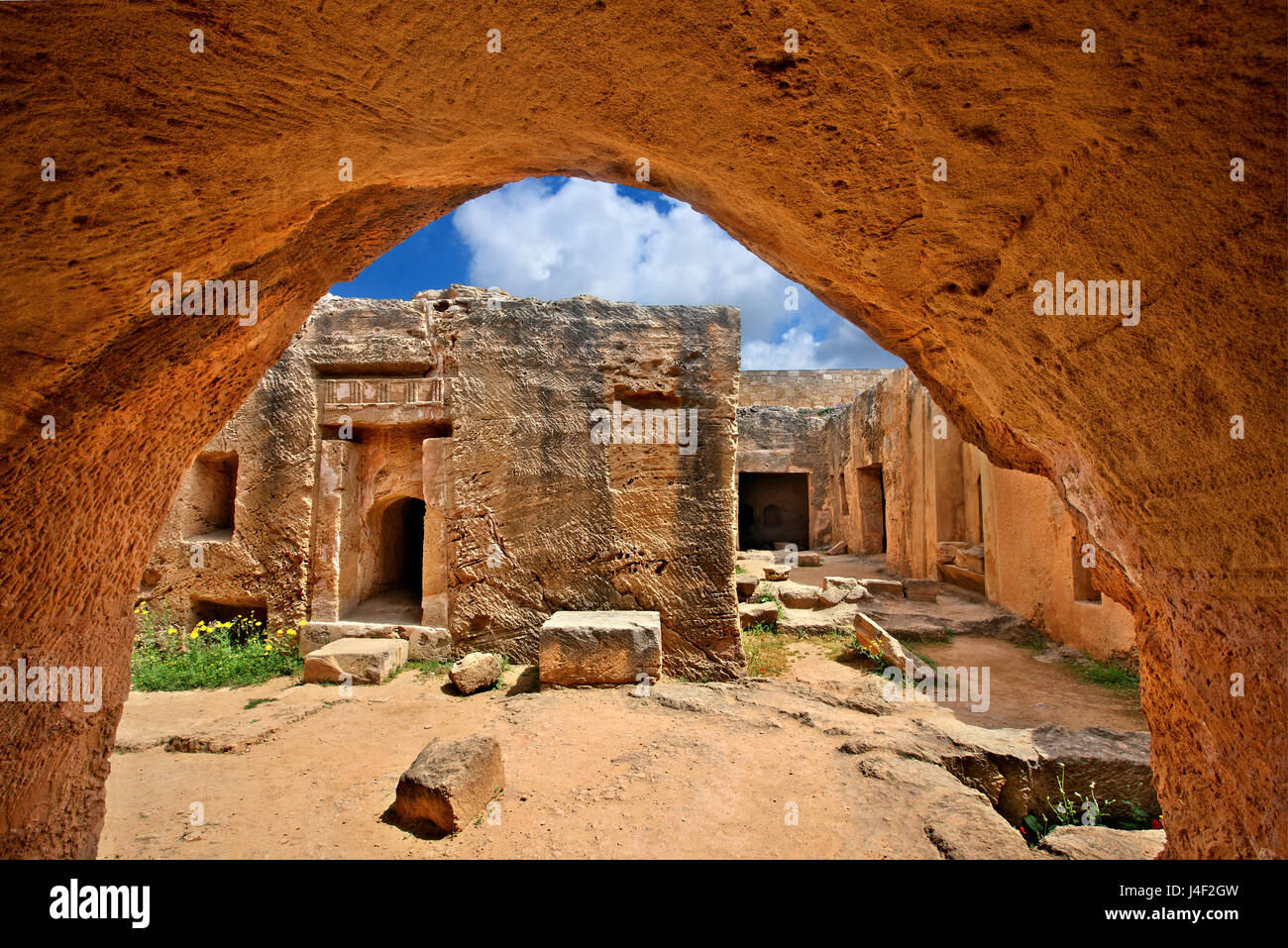 Die Gräber der Könige (UNESCO-Weltkulturerbe), Paphos, Zypern Paphos Stadt ist eine der 2 europäischen Kulturhauptstädte für 2017 Stockfoto