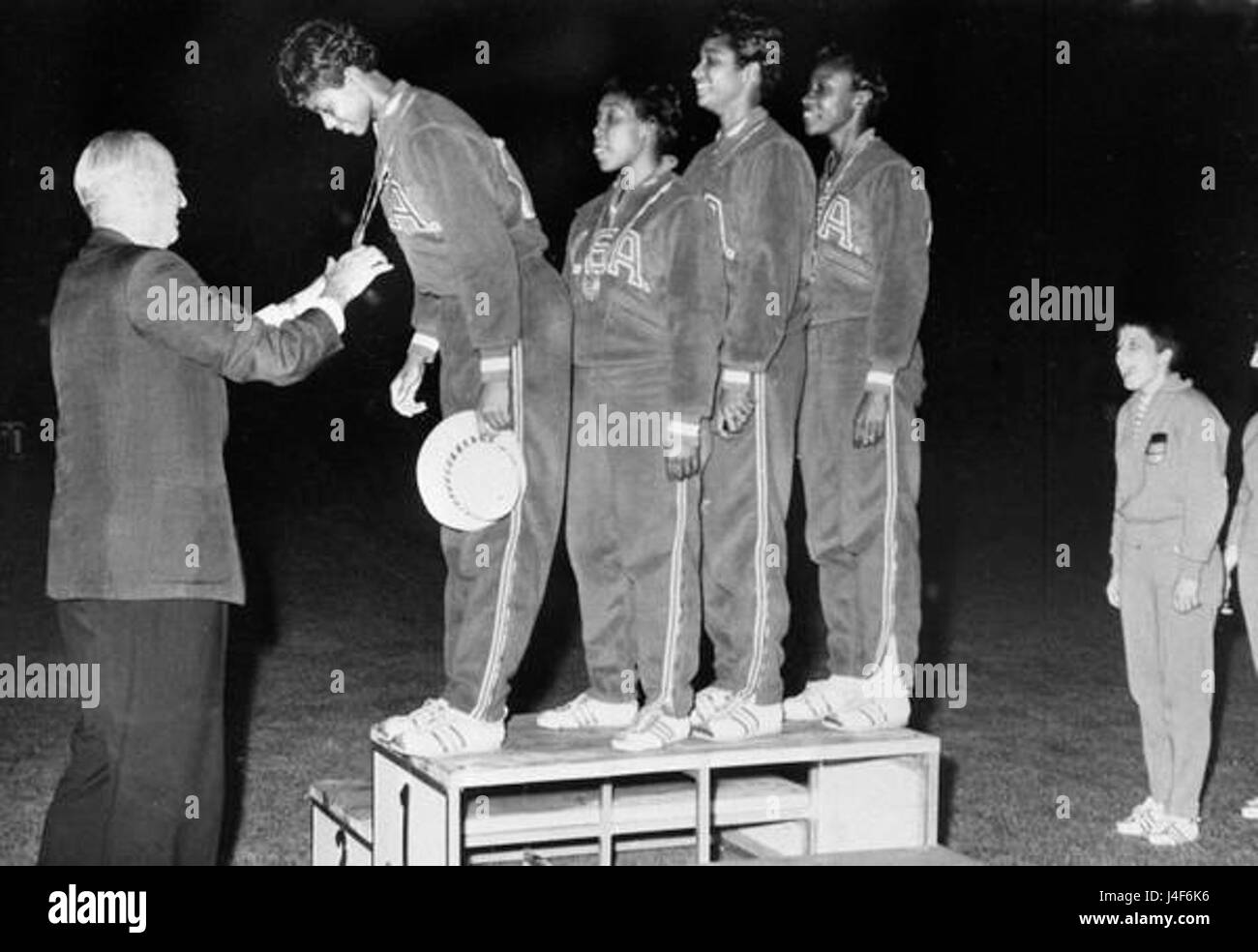 Wilma Rudolph Martha Hudson Barbara Jones Lucinda Williams 1960 Stockfoto