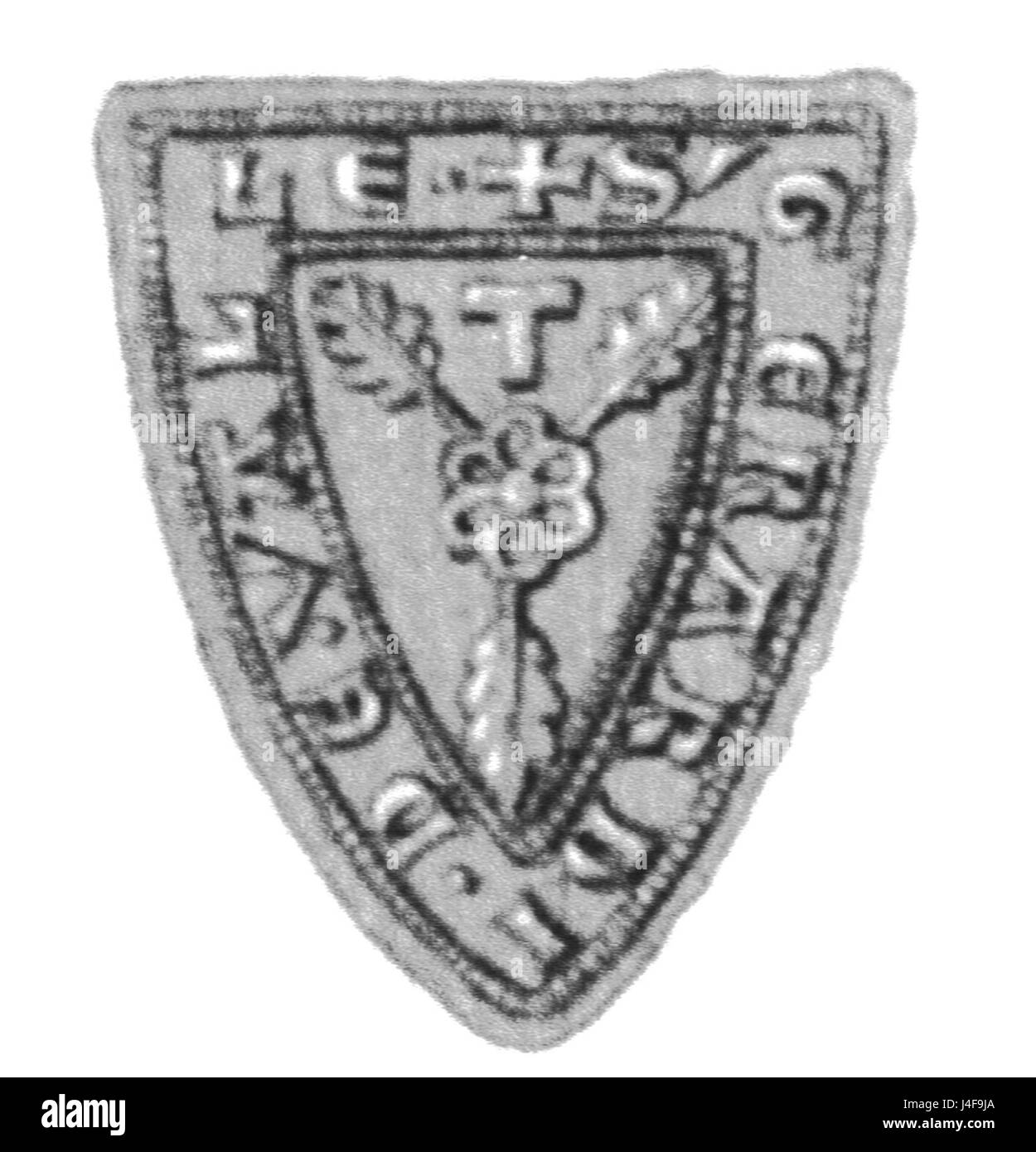 Das Siegel von Gerardus de Dale, einer mittelalterlichen Figur, ist ein wichtiges Artefakt aus dieser Zeit. Es wurde als Form der Authentifizierung und rechtlichen Bestätigung in Dokumenten verwendet. Stockfoto