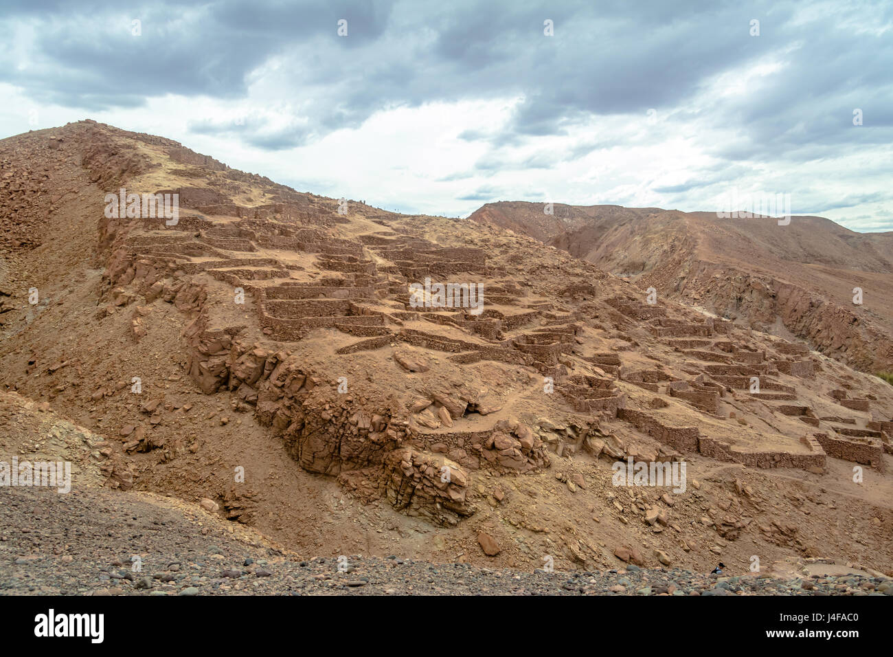 Pukara de Quitor Festung Ruinen - Atacama-Wüste, Chile Stockfoto