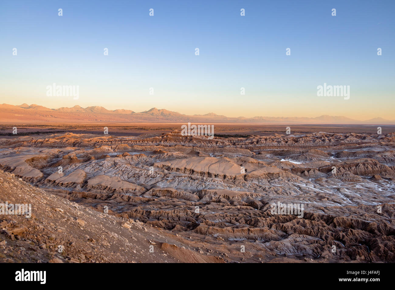 Death Valley bei Sonnenuntergang - Atacama-Wüste, Chile Stockfoto