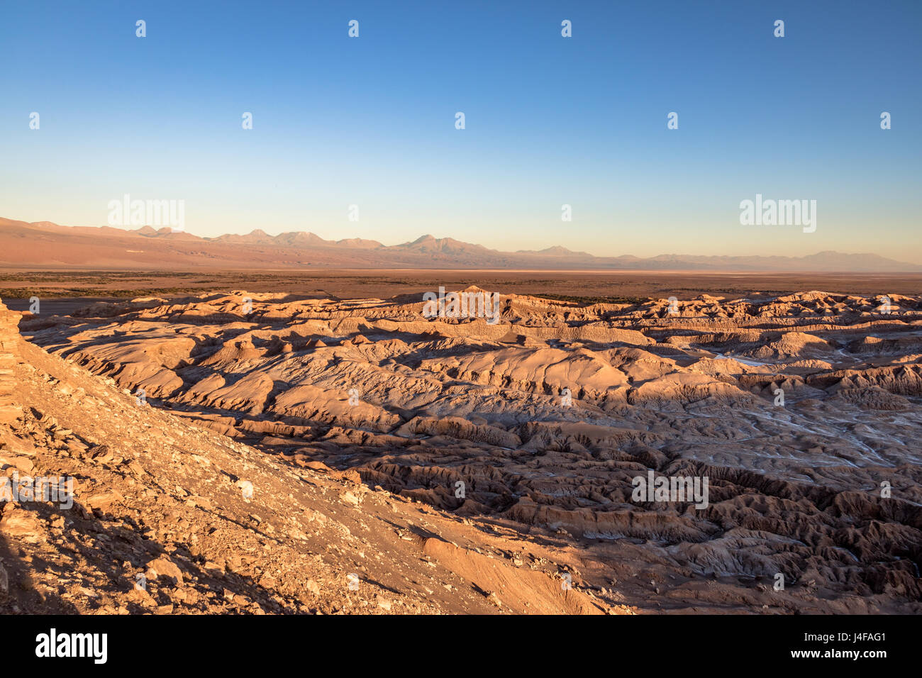 Death Valley bei Sonnenuntergang - Atacama-Wüste, Chile Stockfoto