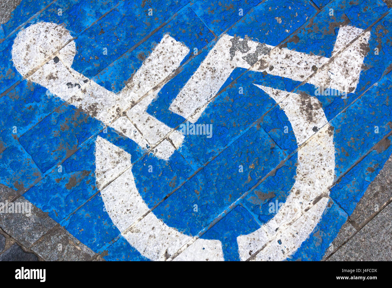 Behinderung-Symbol auf den Boden gemalt Stockfoto