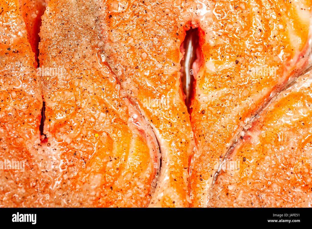 Roter Fisch salzen schoss Marco strukturierten Hintergrund Stockfoto