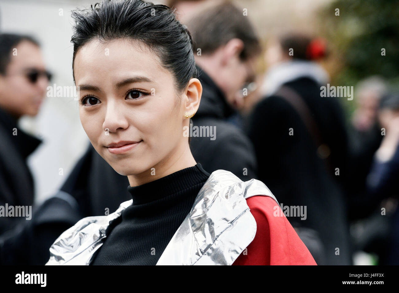 Bei Moncler Rouge, Paris Fashionweek 2017, Le Grand-Palais, Paris, Frankreich Stockfoto